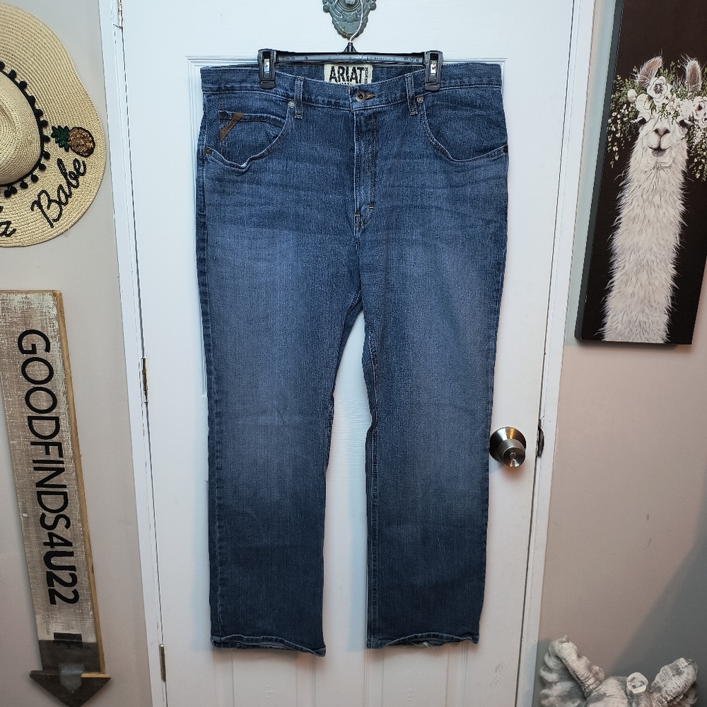 Ariat Jeans Mens 40x32 Blue M4 Low Rise Boot Denim Work
